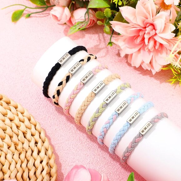 24 Pcs WWJD Christian Faith Braided Wristbands, Adjustable, Durable Material - Picture 4 of 7